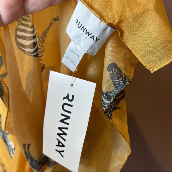 Runway Stitch Fix Mustard Yellow Zebra Scarf Print - Picture 8 of 10